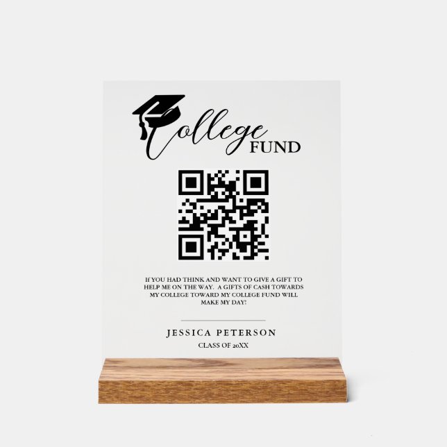 Moderne Lycée Graduation Fonds Colleg code QR (Recto)