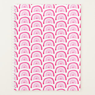 Moderne Mädchen Rosa Regenbogen Muster Planer
