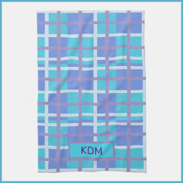 Moderne Madras Lila und blau Geschirrtuch