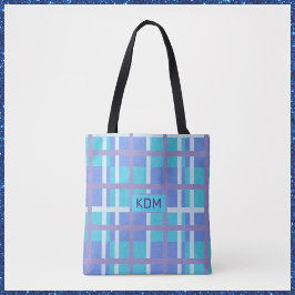 Moderne Madras Lila und blau Tasche