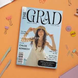 Moderne Magazin-Stil-Foto-Absolventen-Einladung 20 Einladung