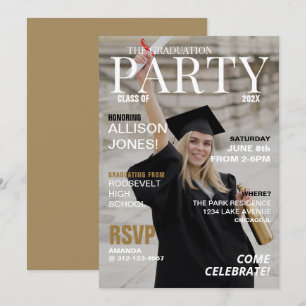 Moderne Magazine Foto Graduation Party Einladung