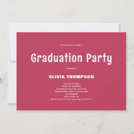 Moderne Magenta Graduierungsparty Einladung