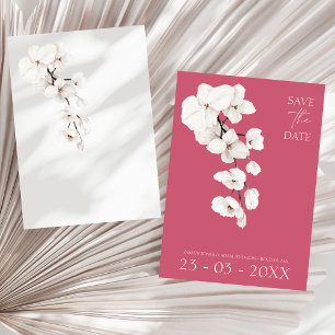 Moderne Magenta Rosa Orchideen Blume Hochzeit Save The Date