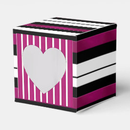 Moderne Magenta Schwarz-weiße, fette Streifen Geschenkschachtel