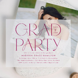 Moderne Magenta Typografy Graduation Party