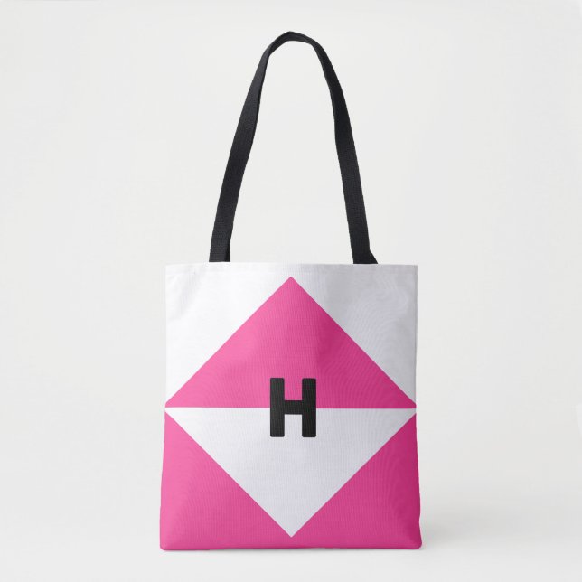 Moderne Magenta und Weiß Tasche (Vorderseite)