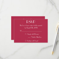 Moderne Magenta Wedding RSVP Einladungskarte