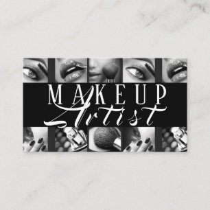 Moderne Make-up Artist Black and White Business Ca Visitenkarte