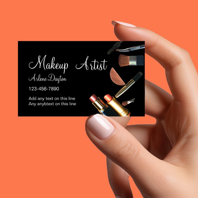 Moderne Makeup Artist Businesscards Visitenkarte (Von Creator hochgeladen)