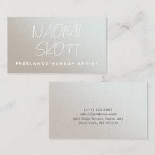Moderne Makeup Artist Luminy Silver Business Card Visitenkarte