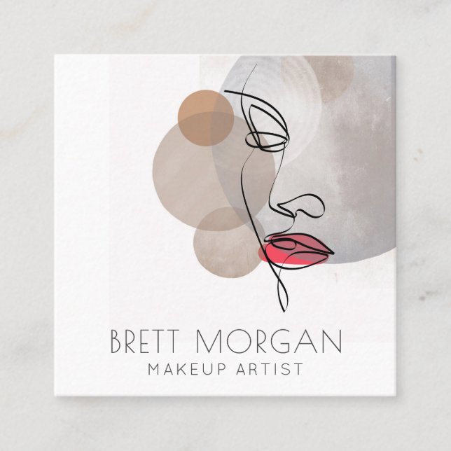 Moderne Makeup Artist Square Business Card Quadratische Visitenkarte (Vorderseite)