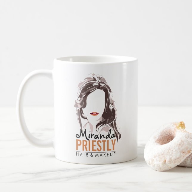 Moderne Makeup Artist und Friseur Schönheitssalon Kaffeetasse (Mit Donut)