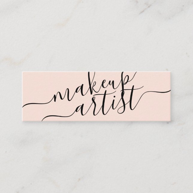Moderne Makeup Künstlertypografie Korallen rosa Tr Mini Visitenkarte (Vorderseite)