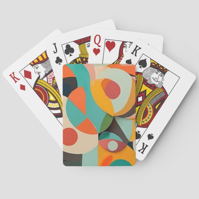Moderne Malerei aus dem Mittelalter, verschiedene  Spielkarten (Rückseite)