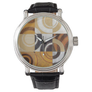 Moderne Malerei mit Kreismustern Armbanduhr
