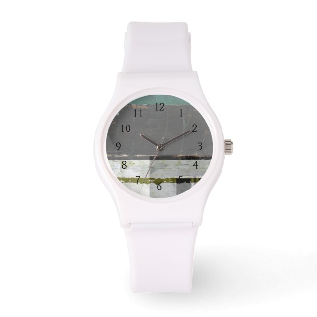 Moderne Malerei mit versammelten Buchstaben Armbanduhr (Vorderseite)