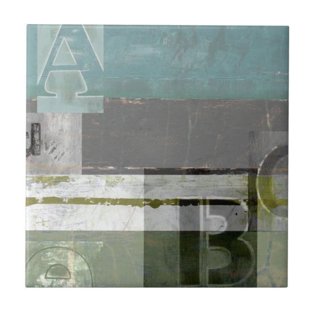 Moderne Malerei mit versammelten Buchstaben Fliese (Vorderseite)