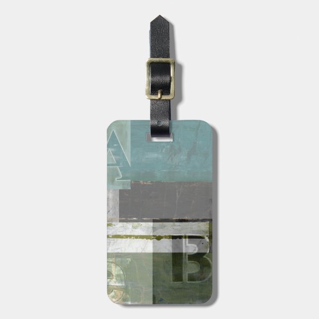 Moderne Malerei mit versammelten Buchstaben Gepäckanhänger (Vorderseite vertikal)