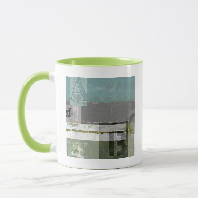 Moderne Malerei mit versammelten Buchstaben Tasse (Links)