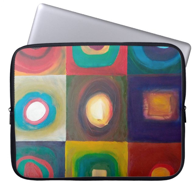 Moderne Malerei, modern, abstrakt, quadratisch, aq Laptopschutzhülle (Vorderseite)