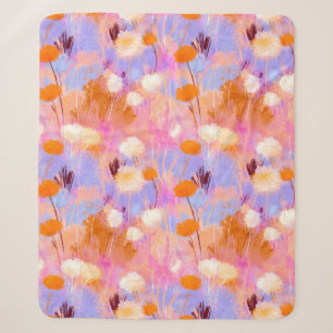 Moderne malerische rosa-lila Blumen Sherpadecke