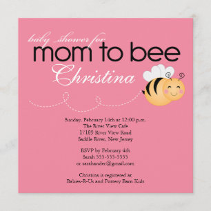 Moderne Mama für Bee Baby Dusche Einladung