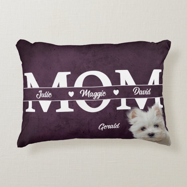 Moderne Mama mit drei Namen plus Hund Dekokissen (Vorderseite)
