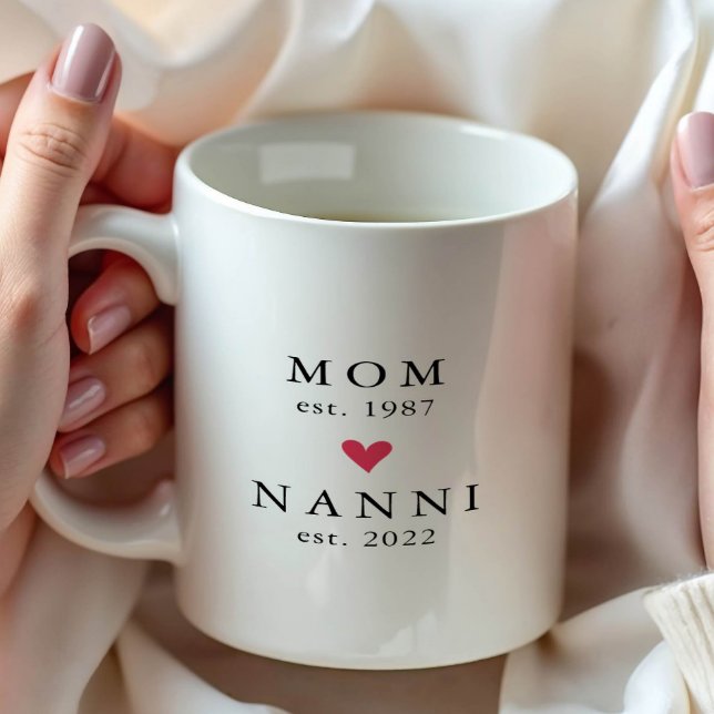 Moderne Mama | Nanni Year Est. Tasse (Von Creator hochgeladen)