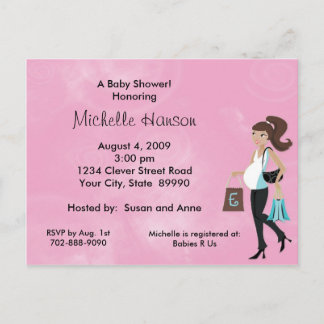 Moderne Maman Baby shower rose Invitation