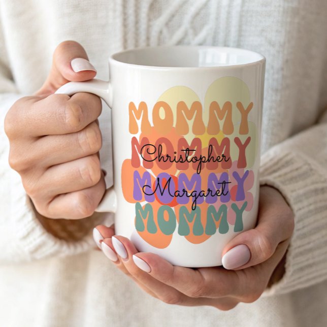 Moderne Mami-Kinder nennen Muttertagsgeschenk Kaffeetasse (Von Creator hochgeladen)