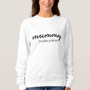 Moderne Mami Personalisierte Kinder Namen Mutterli Sweatshirt