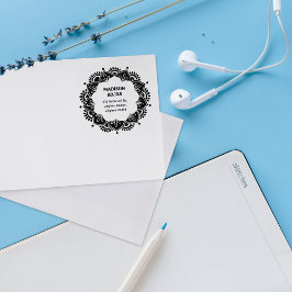 Moderne Mandala Individuelle Name Rücksendeadresse Gummistempel