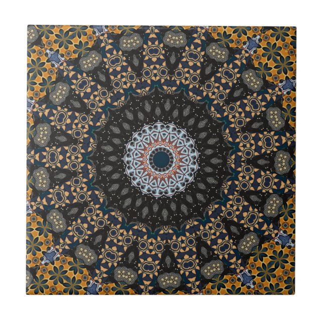 Moderne Mandala Keramik Tile Fliese (Vorderseite)