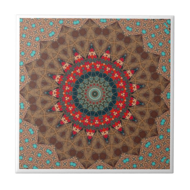 Moderne Mandala Keramik Tile Fliese (Vorderseite)