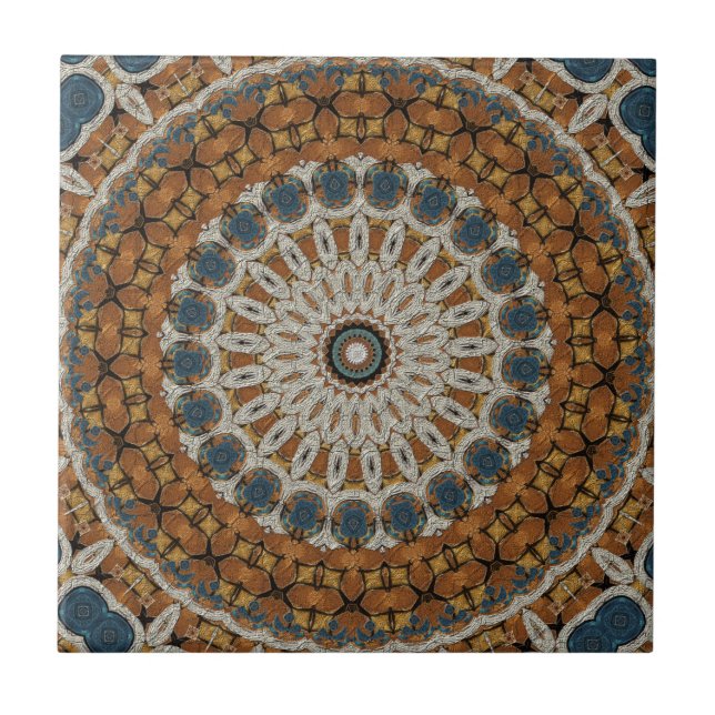 Moderne Mandala Keramik Tile Fliese (Vorderseite)