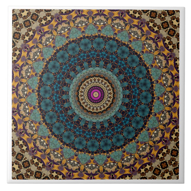 Moderne Mandala Keramik Tile Fliese (Vorderseite)