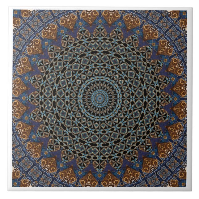 Moderne Mandala Keramik Tile Fliese (Vorderseite)