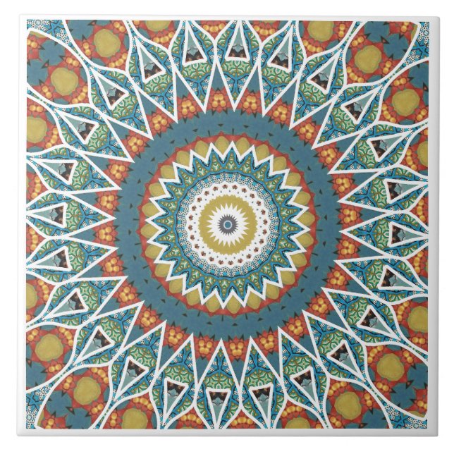 Moderne Mandala Keramik Tile Fliese (Vorderseite)