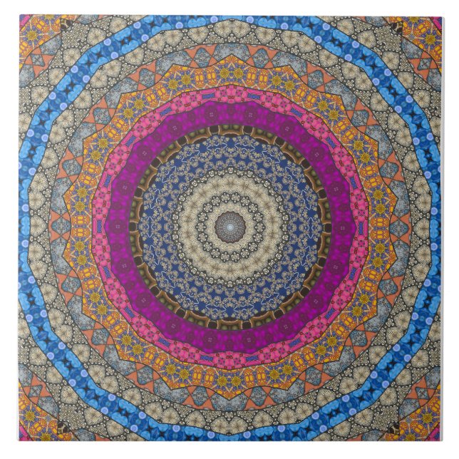 Moderne Mandala Keramik Tile Fliese (Vorderseite)