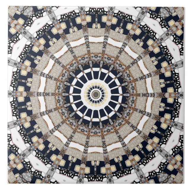 Moderne Mandala Keramik Tile Fliese (Vorderseite)