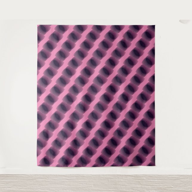 MODERNE Mandala KLEINE LINIEN - SCHWARZE PINKEN Ta Wandteppich (Vorderseite)