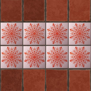 Moderne Mandala-Rosé Elegant Weiblich Fliese