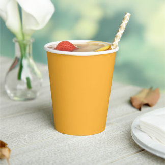 Moderne Mango-Gelb Einfarbige Farbe Pappbecher