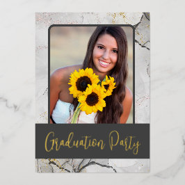 Moderne Marble Graduation Party Foil Einladung