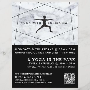 Moderne, marble Yoga Class-Werbung Flyer
