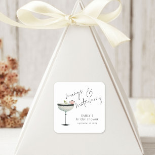 Moderne Margs und Matrimony Margarita-Junggesellin Quadratischer Aufkleber