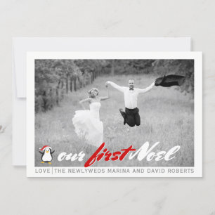 Moderne mariée - carte photo plat rouge de Noël