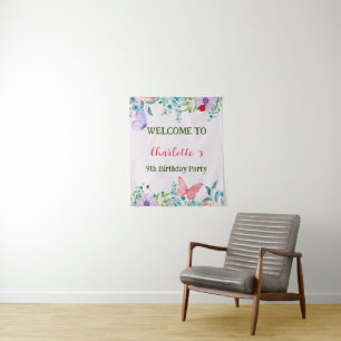 Moderne Marienkäfer Schmetterling bunte Blume Gebu Wandteppich