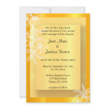 Moderne marigold Yellow & White floral Briefmarke